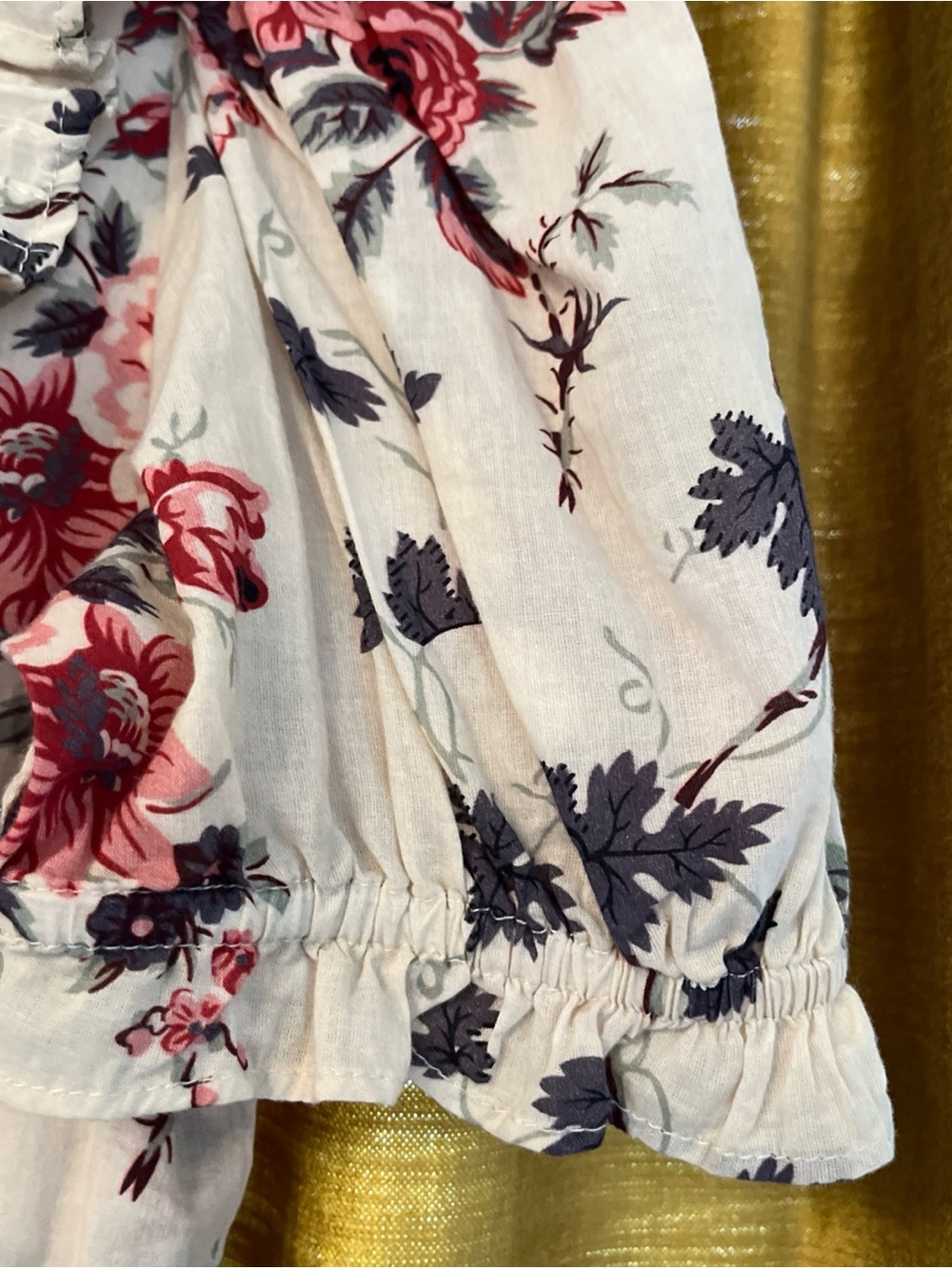 LoveShackFancy Floral Roses Tiered Ruffle Mini Dress Cotton Sz S - Picture 4 of 7